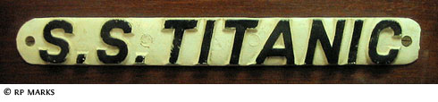 Titanic lifeboat nameplate